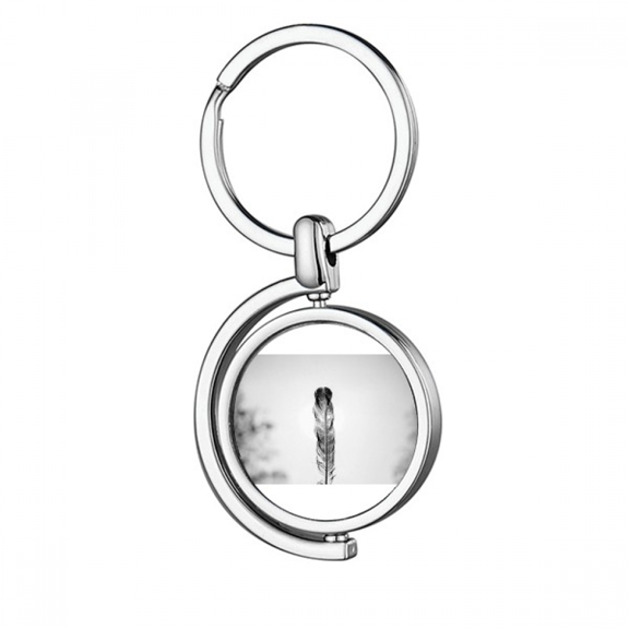 m Animal Feather Rotating Keychain Metal Keyring Holder