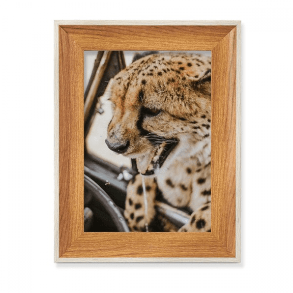 m Animal Leopard Desktop Wooden Photo Frame Display Picture Art Painting Multiple Sets