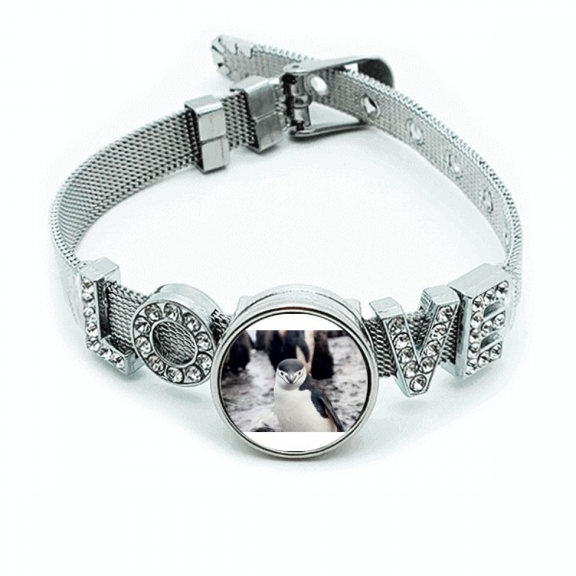 m  Animal Penguin Bracelet Wristband Crystal Love Adjustable Bangle