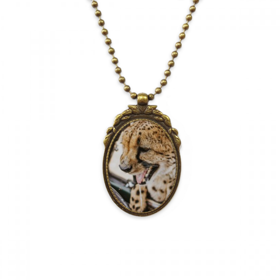 m animal leopard antique necklace vintage bead pendant keychain
