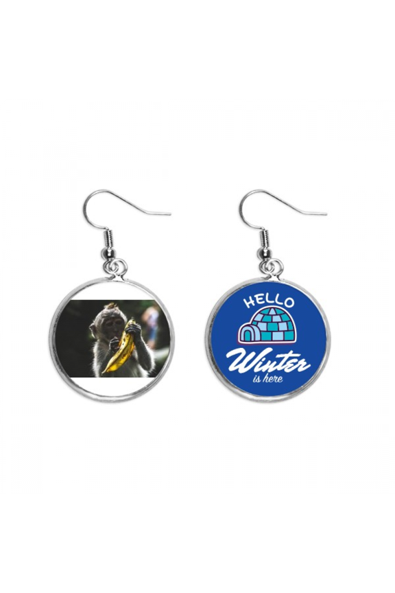 m animal monkey dangle drop winter ice earring jewelry