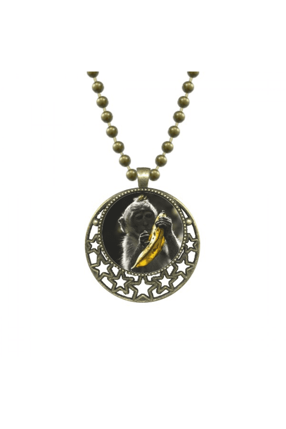m animal monkey pendant star necklmoon chain jewelry
