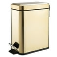 thumbnail image 1 of mDesign  1.3 Gallon Rectangle Metal Step Can with Liner/Handle, Soft Brass, 1 of 8