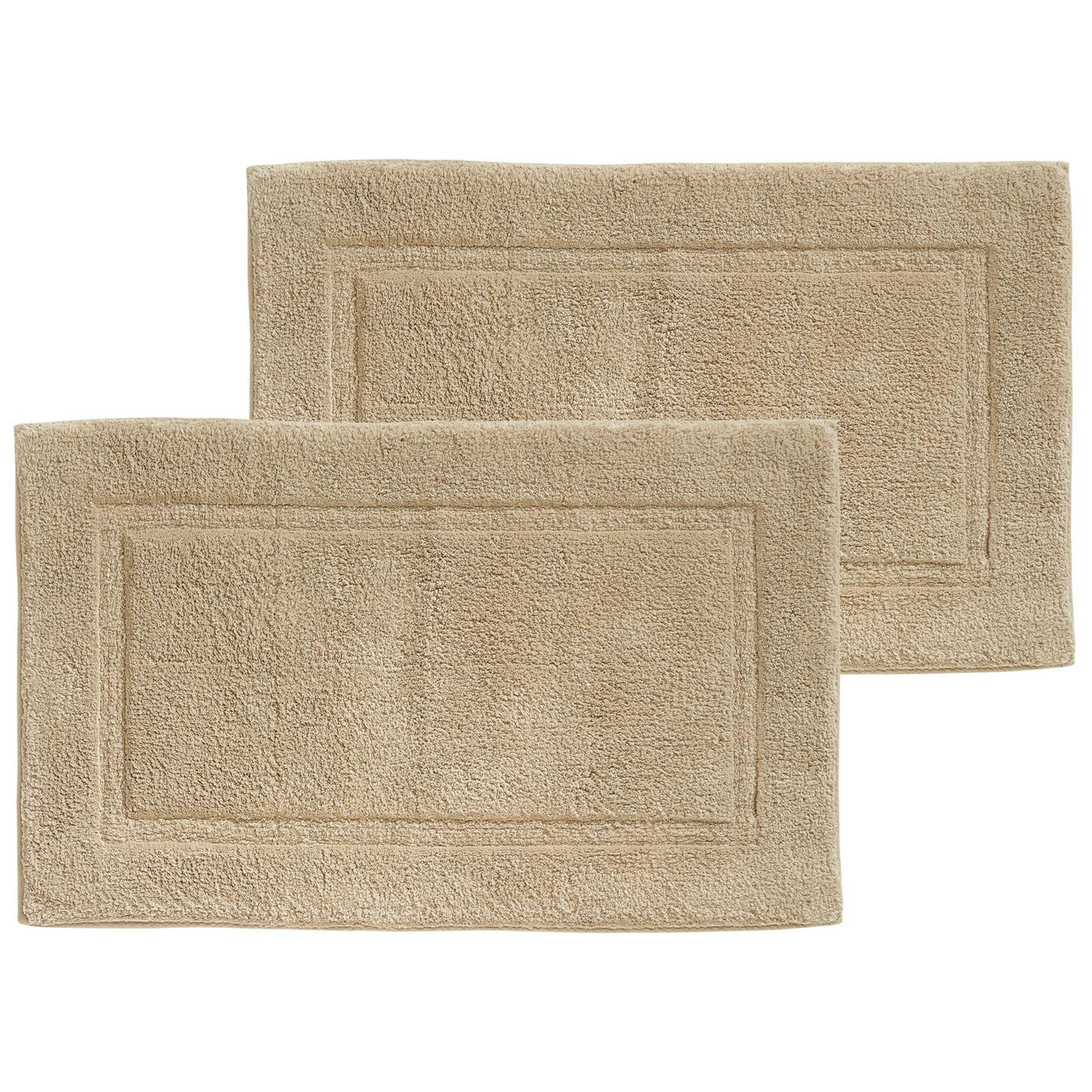 mDesign 100% Cotton Bath Mat, Hotel-Style Bathroom Floor Rug, 2 Pack ...