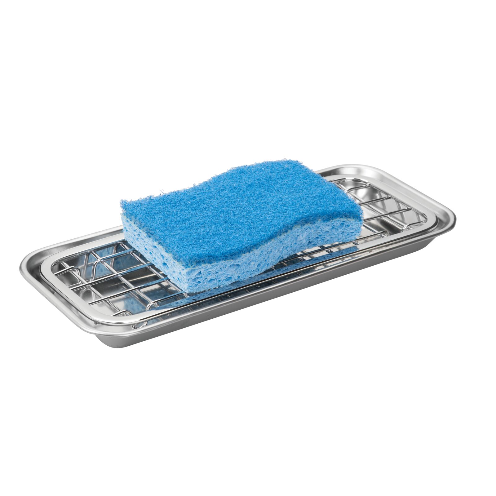 mDesign 2Piece Sponge Tray for Kitchen Sink Soap Holder for Kitchen