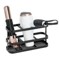 thumbnail image 1 of mDesign 3-Section Oval Bathroom Wall Mounted Hair Tool Storage Organizer - Metal Accessory Basket - Hanging Holder for Hair Dryer, Straightener, and Curling Iron - Carson Collection - Bronze, 1 of 8
