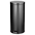 thumbnail image 1 of mDesign 30 Liter Round Metal Lidded Step Trash Can with Removable Liner - Black, 1 of 7
