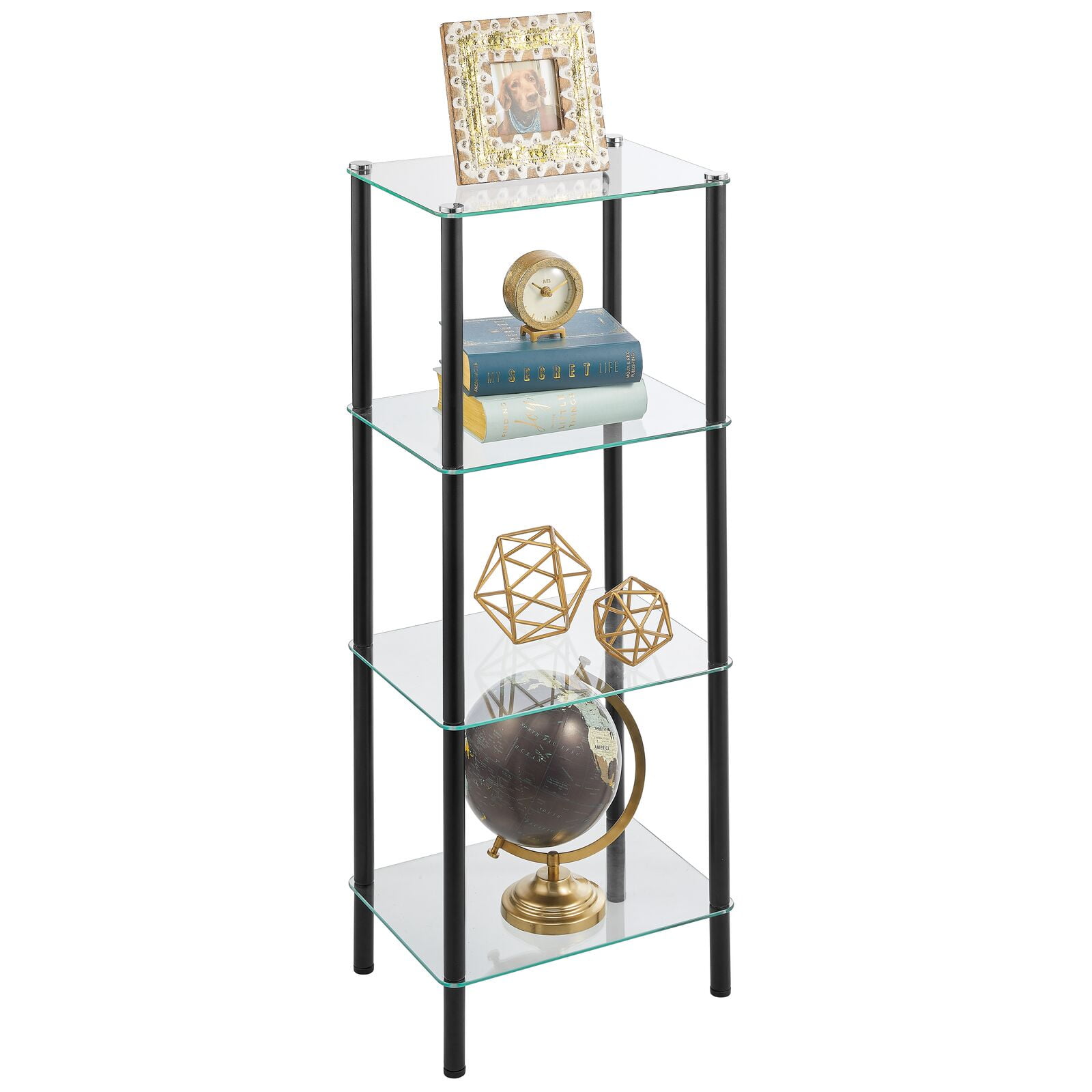 https://i5.walmartimages.com/seo/mDesign-4-Tier-Glass-Metal-Standing-Shelf-Organizer-Display-Unit-Black-Clear_a729a530-6597-4cd7-bfcc-9bf3aba92dff.f08e9f845e2482af4f1235138cdd6b24.jpeg