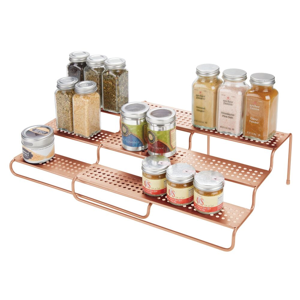 mDesign Adjustable, Expandable Metal Kitchen Spice Rack Organizer