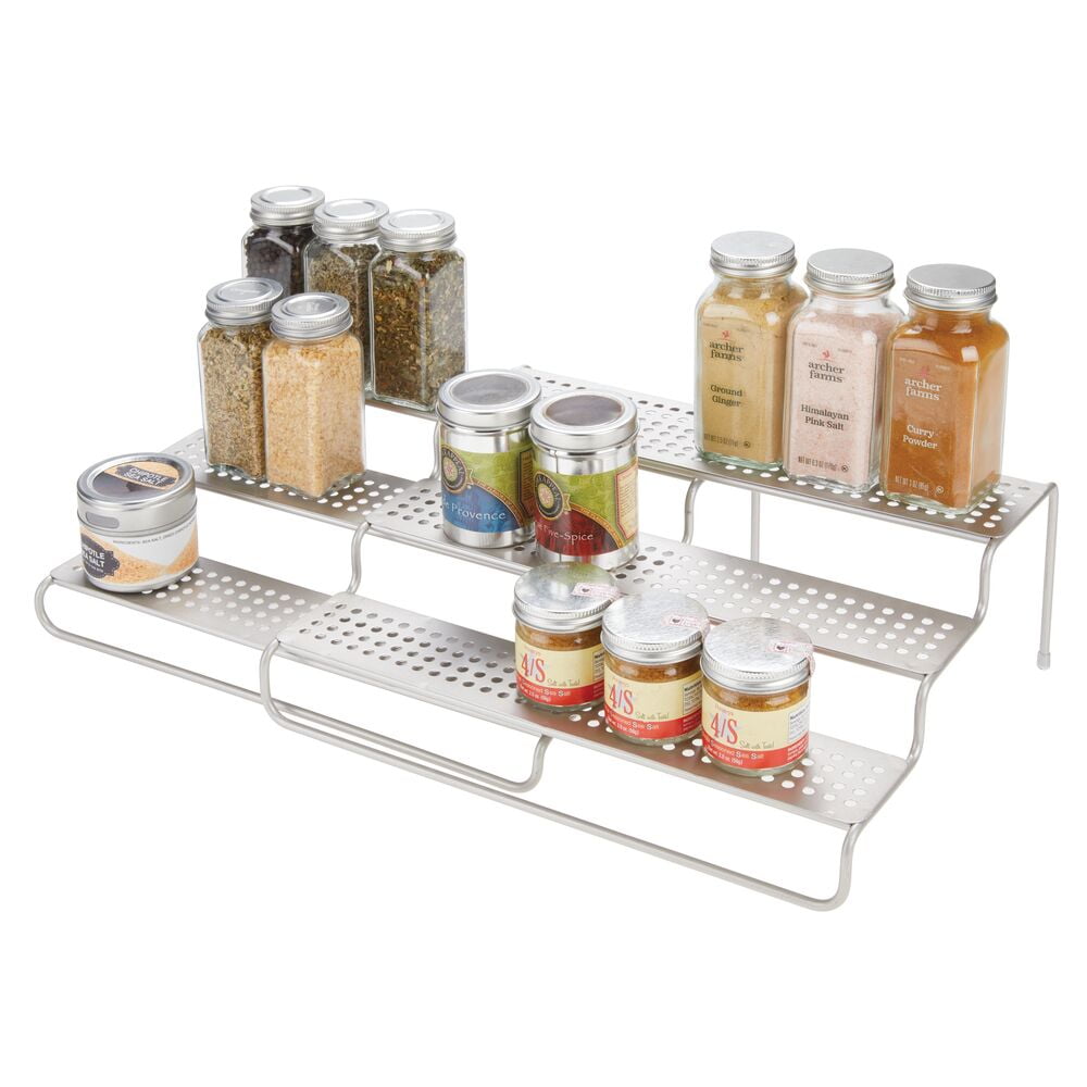 mDesign Adjustable, Expandable Metal Kitchen Spice Rack Organizer ...