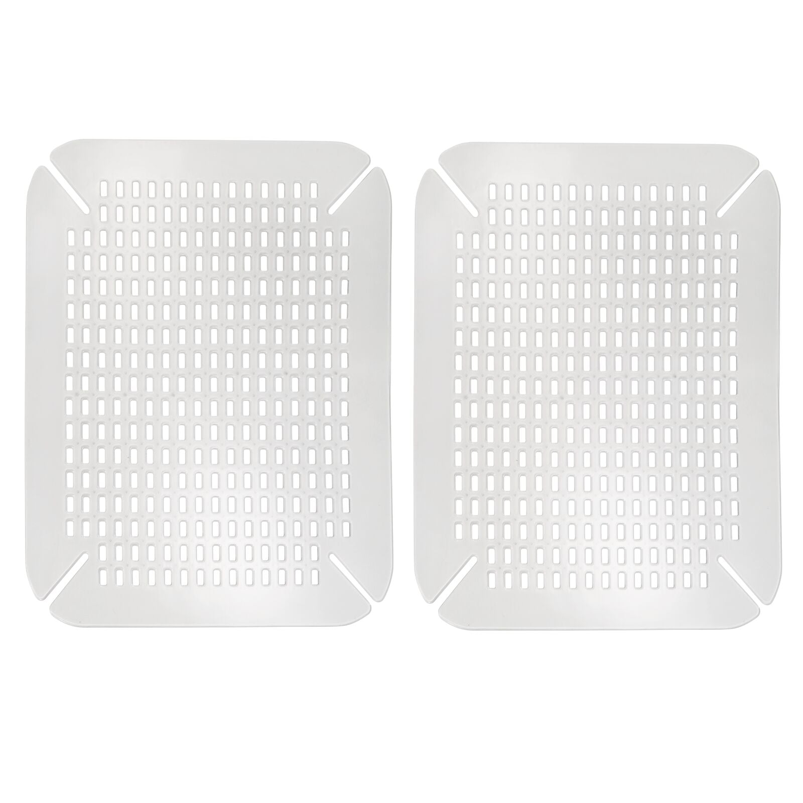 mDesign Adjustable Plastic Kitchen Sink Protector Mat, Large, 2 Pack