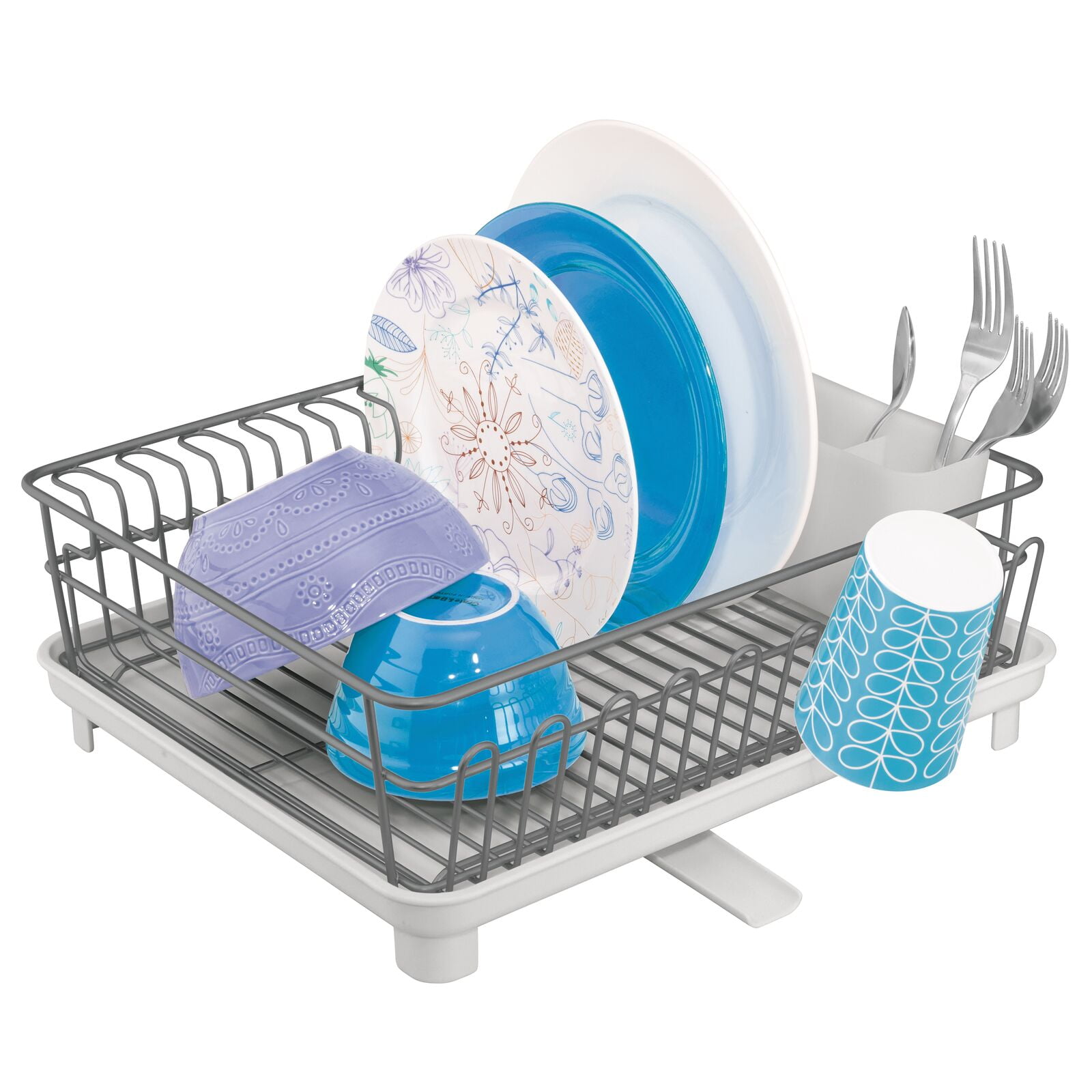 Pianpianzi Rubber Board Small Dish Drainer with Drainboard Wash Caddy Triangle Dish Drying Rack for Sink Corner Roll Up Dish Drying Rack Folding Stainless Steel
