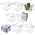 thumbnail image 1 of mDesign Art and Craft Plastic Storage Organizer Bin with Handles, 8 Pack, Clear, 1 of 7