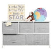 mDesign Baby + Kids Wide Storage Dresser with 5 Removable Drawers, Gray