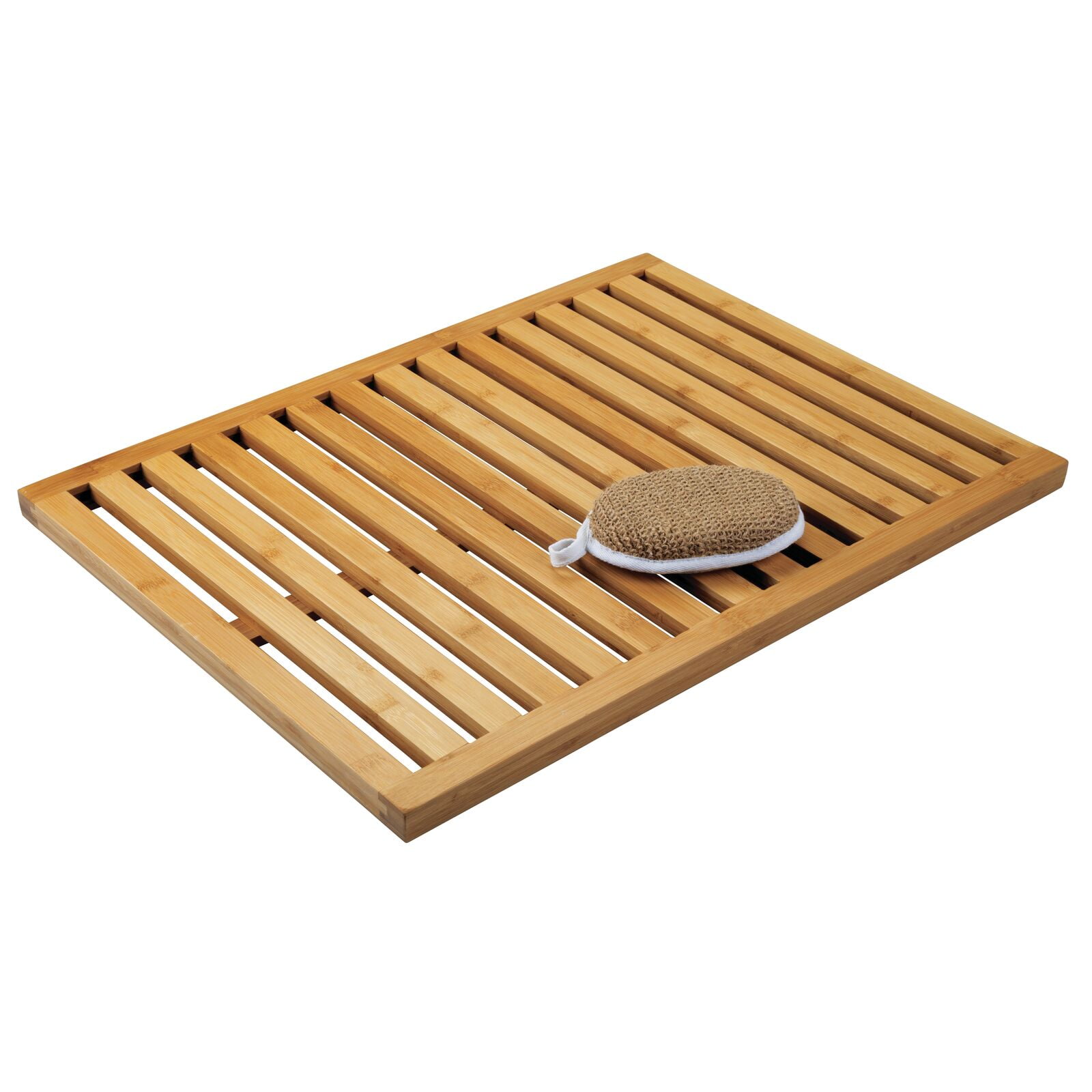 mDesign Bamboo NonSlip Indoor/Outdoor Spa Bath and Shower Mat