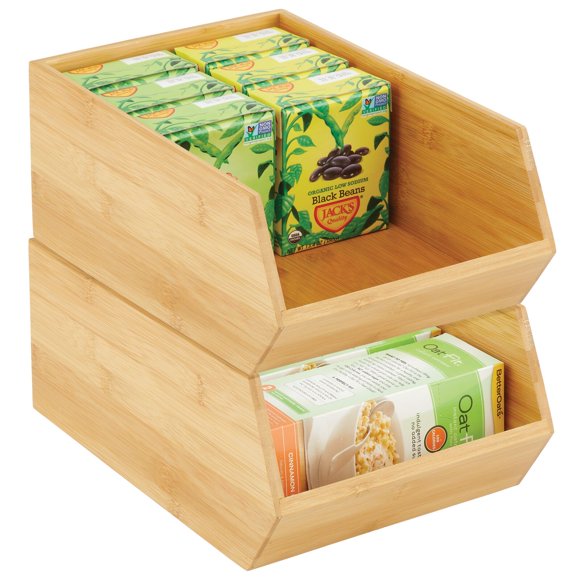 Stackable Bamboo Storage Bins