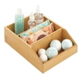 thumbnail image 1 of mDesign Bamboo Wood 3 Tier Bathroom Counter Organizer Bin - Natural, 1 of 6