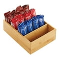 thumbnail image 1 of mDesign Bamboo Wood Food Storage Organizer Bin Box with 4 Sections, Natural, 1 of 8