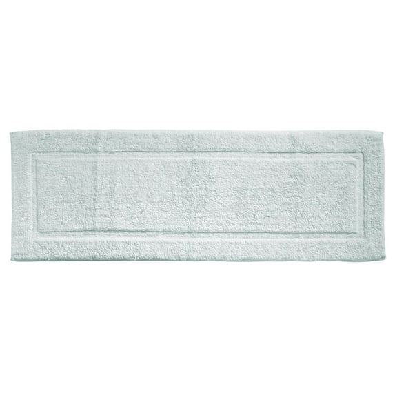 mDesign Bathroom 100% Cotton Rectangular Rug, Long Runner, 60" x 21", Water Blue