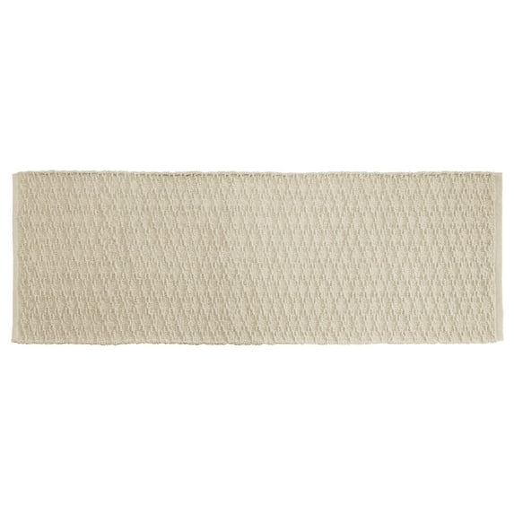 mDesign Bathroom Cotton Rectangular Rug, Long Runner, 60" x 21" - Natural