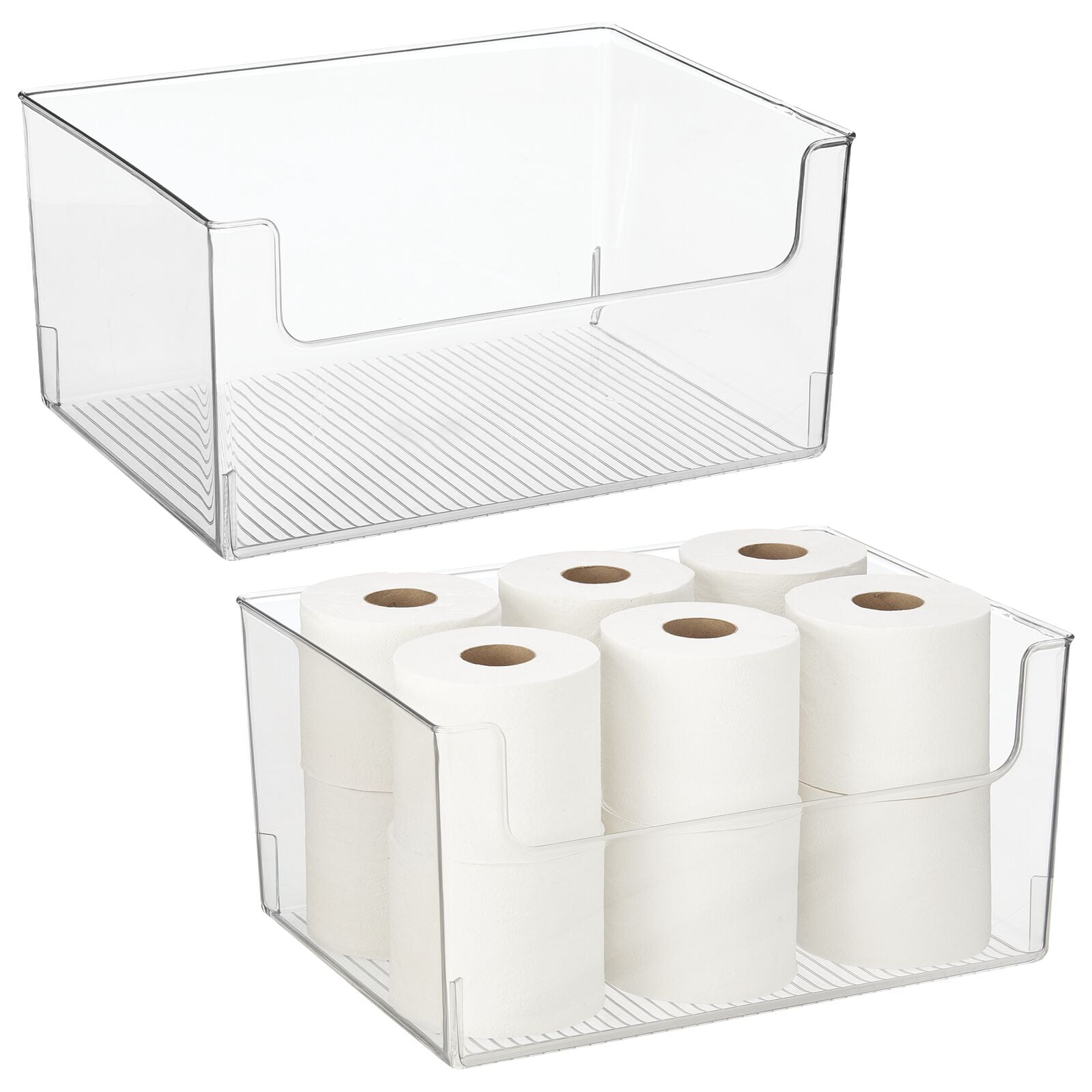 mDesign Household Plastic Storage Organizer Bin with Open Front