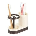 thumbnail image 1 of mDesign Bathroom Toothbrush/Toothpaste Dental Storage Organizer - Vanilla/Bronze, 1 of 6
