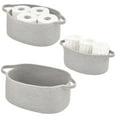 thumbnail image 1 of mDesign Casual Woven Cotton Rope Bathroom Basket with Handles, Set of 3, Gray, 1 of 7