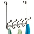 thumbnail image 1 of mDesign Closet Over Door/Wall Mount 10 Hook Storage Organizer Rack, Bronze, 1 of 7