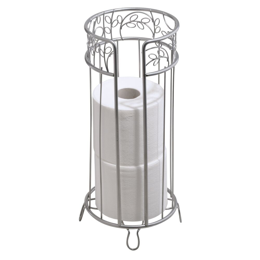 mDesign Metal Toilet Paper Holder Stand, Storage for 3 Rolls, Rust ...