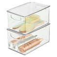 thumbnail image 1 of mDesign Deep Plastic Bathroom Storage Box, Lid, Built-In Handles, 2 Pack, Clear, 1 of 8