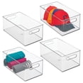 thumbnail image 1 of mDesign Deep Plastic Closet Storage Organizer Bin with Handles - 4 Pack - Clear, 1 of 9