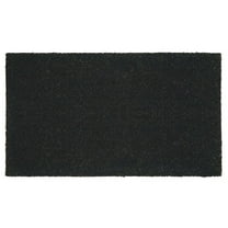 mDesign Doormat with Natural Fibers Decorative Script - Black