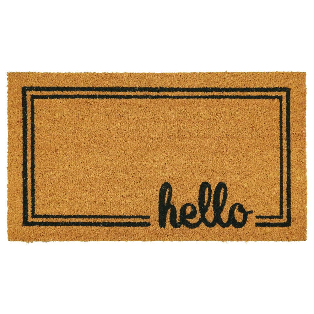 Natural Coir Fiber 17" Welcome Outdoor Doormat with Non-Slip Backing