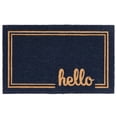 thumbnail image 1 of mDesign Entryway Doormat with Natural Fibers Decorative Script - Natural/Navy, 1 of 8