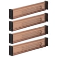thumbnail image 1 of mDesign Expandable Adjustable Drawer Divider with Foam Ends, 4 Pack, Brown/Black, 1 of 9