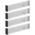 thumbnail image 1 of mDesign Expandable Adjustable Drawer Divider with Foam Ends, 4 Pack - Light Gray, 1 of 9