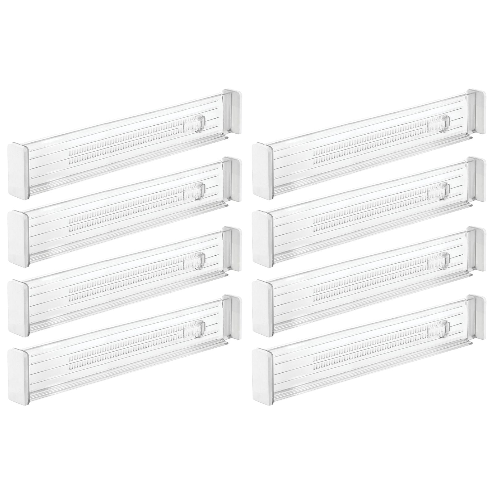 mDesign Expandable Dresser Drawer Divider with Foam Ends 8 Pack Clear