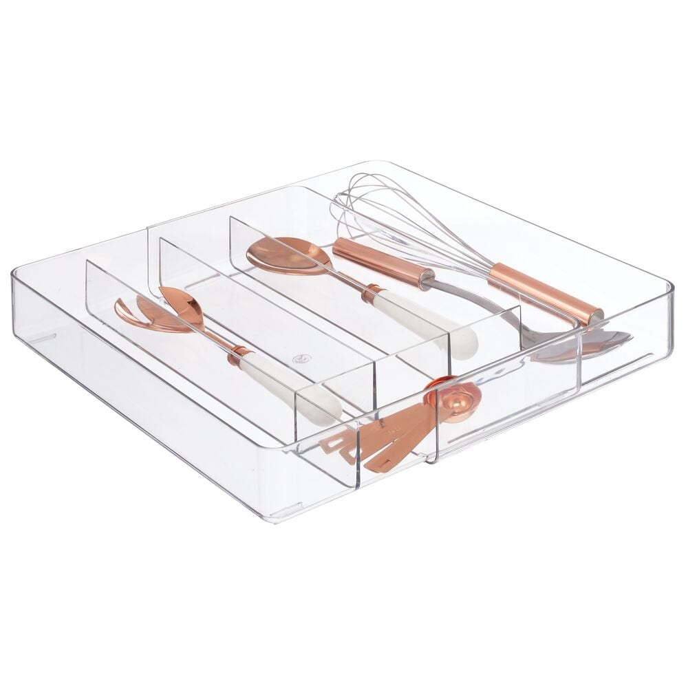 mDesign Kitchen Drawer Organizer Expandable Plastic Cutlery Tray