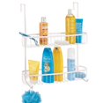 thumbnail image 1 of mDesign Extra Wide Stainless Steel 2-Tier Bathroom Shower Over Door Caddy, White, 1 of 5