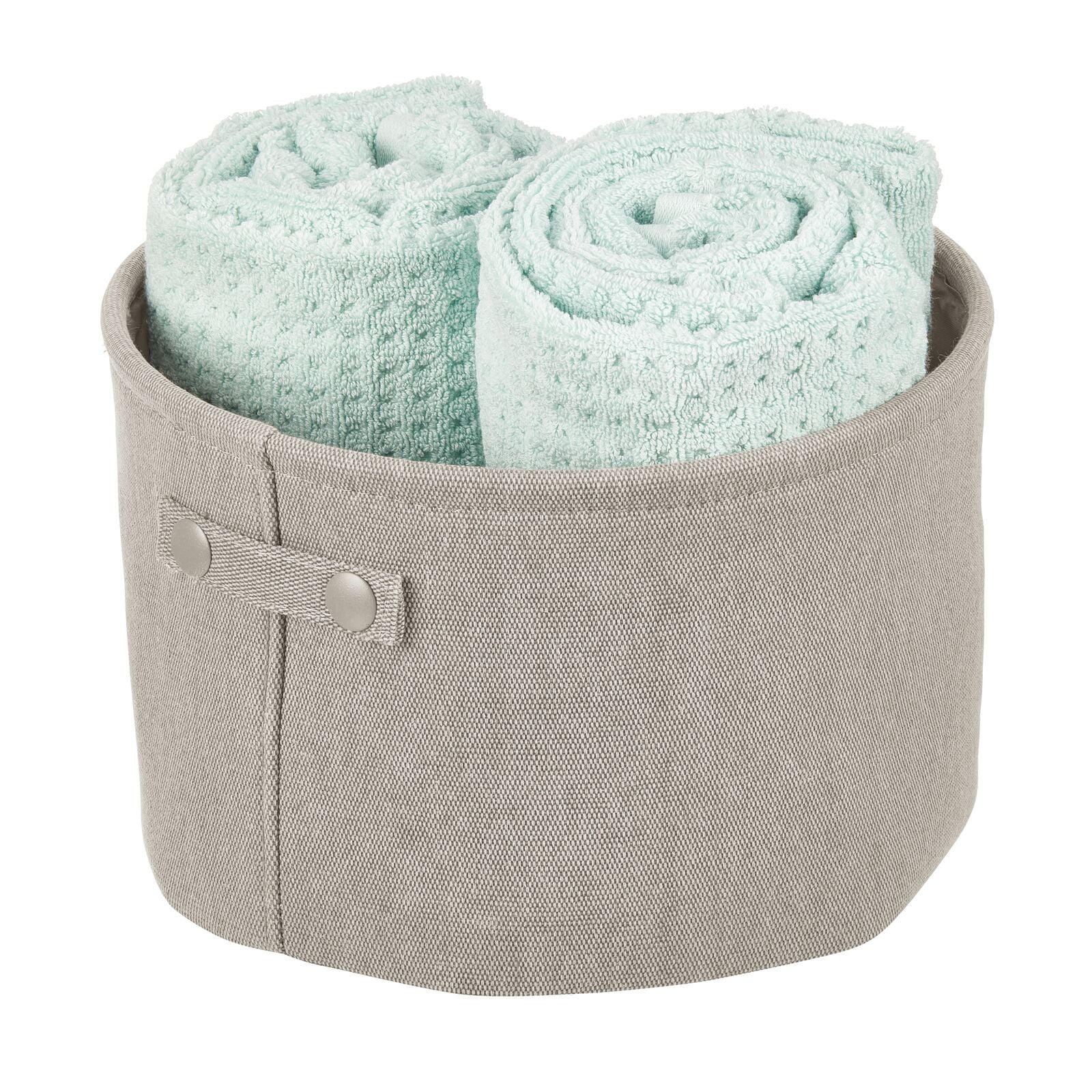 mDesign Fabric Bathroom Storage Bin Light Gray