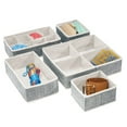 thumbnail image 1 of mDesign Fabric Drawer/Closet Divided Organizer Bins, Set of 5, Black/Cream, 1 of 6