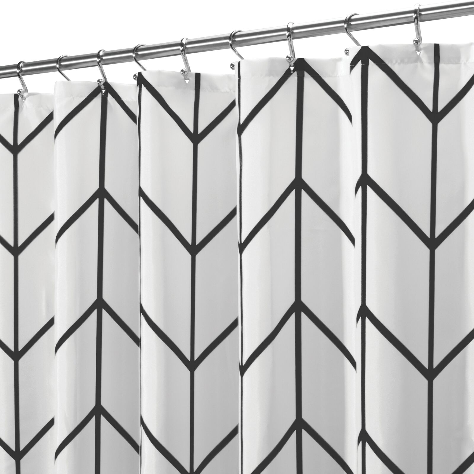 Hookless Drizzle Herringbone Polyester Shower Curtain