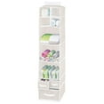 thumbnail image 1 of mDesign Fabric Nursery Hanging Organizer with 7 Shelves/3 Drawers - Cream/White, 1 of 8