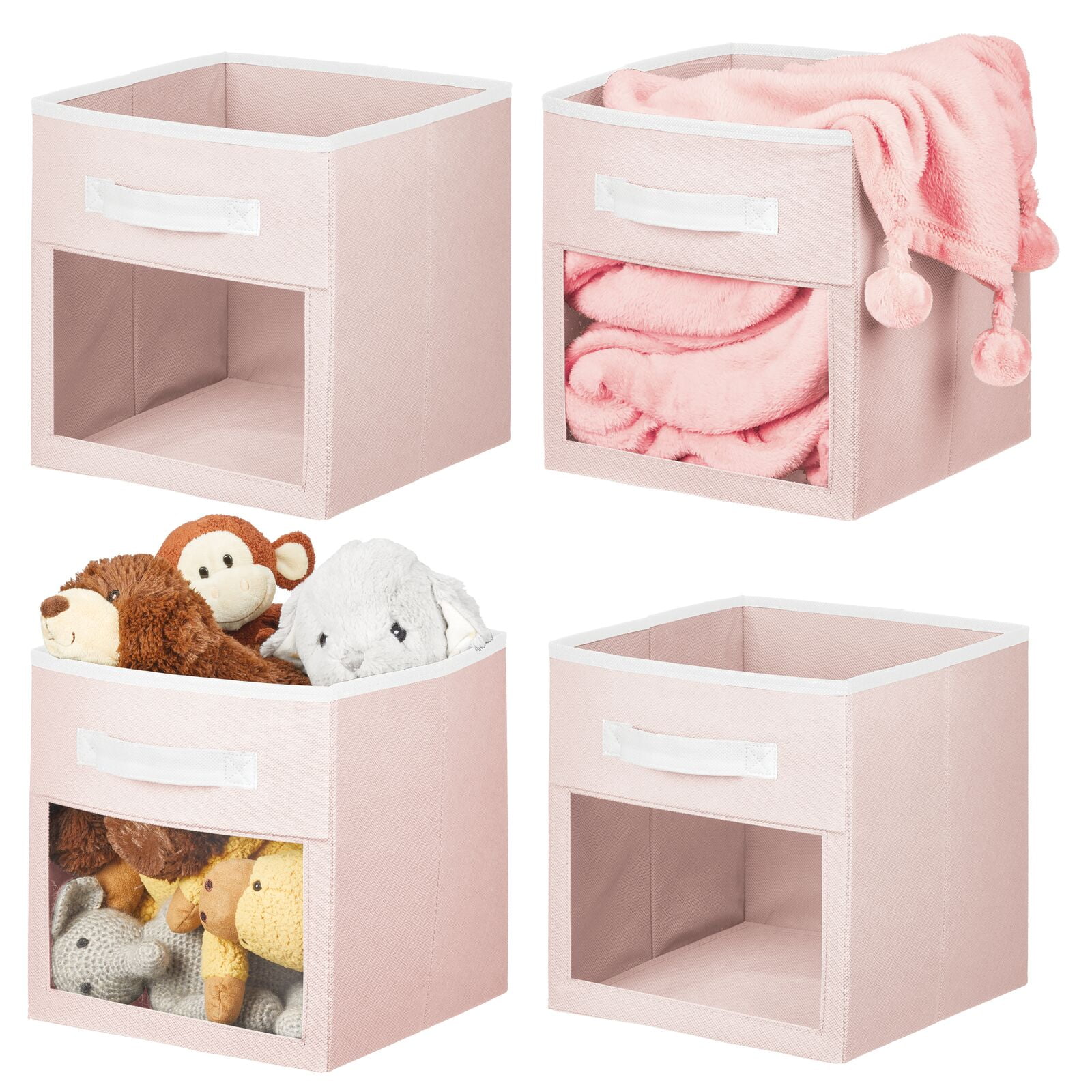 mDesign Soft Fabric Closet Storage Organizer Cube Bin, 4 Pack