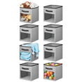 thumbnail image 1 of mDesign Fabric Nursery Storage Cube, Front Window/Handle, 8 Pack - Gray/Black, 1 of 8