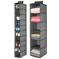 thumbnail image 1 of mDesign Fabric Over Rod Hanging Closet Storage Organizers, Set of 2 - Gray/Black, 1 of 8