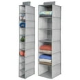 thumbnail image 1 of mDesign Fabric Over Rod Hanging Closet Storage Organizers, Set of 2 - Gray, 1 of 7