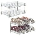 thumbnail image 1 of mDesign Free-Stand Stackable 2-Tier Water Bottle Holder, 2 Pack, Clear/Polished, 1 of 8