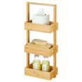 thumbnail image 1 of mDesign Free-Stand Wood Bamboo 3-Tiered Storage Rack Shelf for Bathroom, Natural, 1 of 5