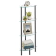 thumbnail image 1 of mDesign Glass Corner 4-Tier Storage Organizer Tower Cabinet - Dark Gray/Clear, 1 of 7